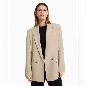 BERSHKA Cream/Beige Classic Oversized Jacket | Blazer. Medium (Oversized). NWOT.